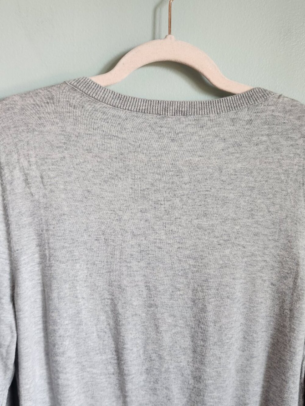 Talbots Sweater XL Women's Gray Grey Lightweight Hears Tree Crewneck Pullover - Picture 9 of 10